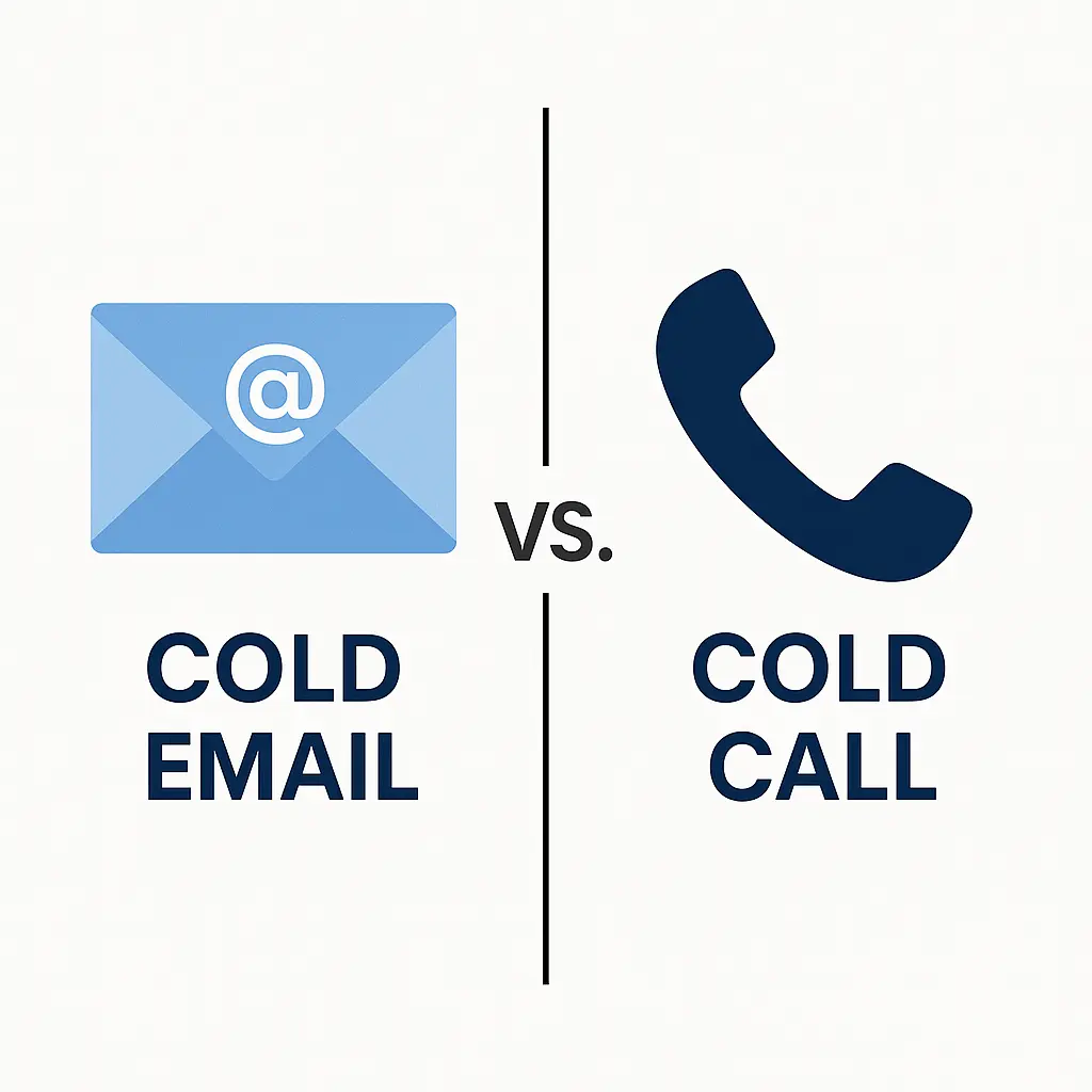 Comparison between cold calling and cold emailing for lead generation effectiveness.