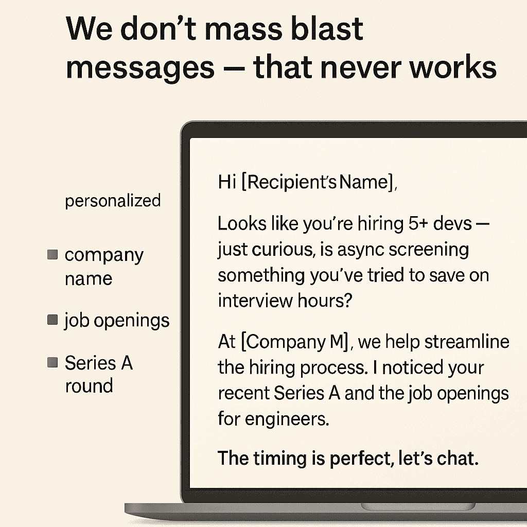 Cold outreach agency uses semi-personalized emails with company-specific insights to boost reply rates and book qualified meetings.