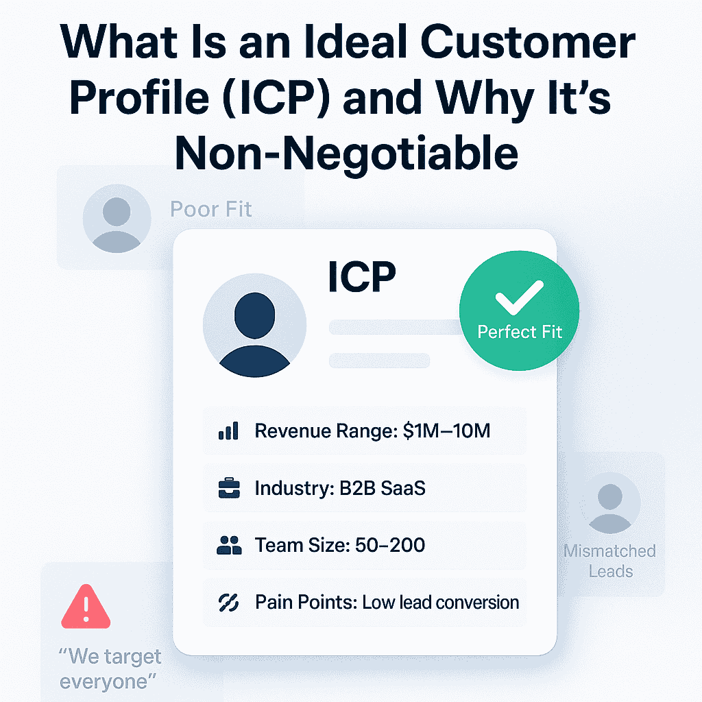 Infographic showing how cold emails can be improved by building dynamic ICP segments for precise targeting.
