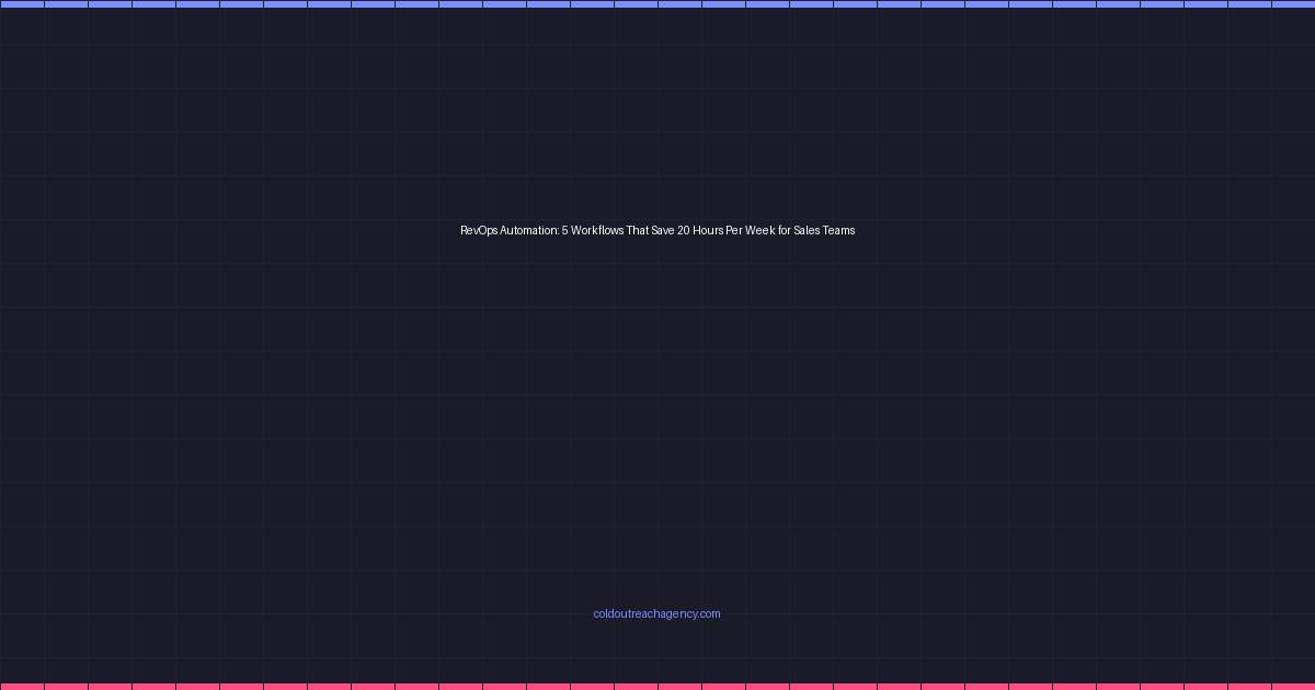 RevOps Automation: 5 Workflows That Save 20 Hours Per Week for Sales Teams