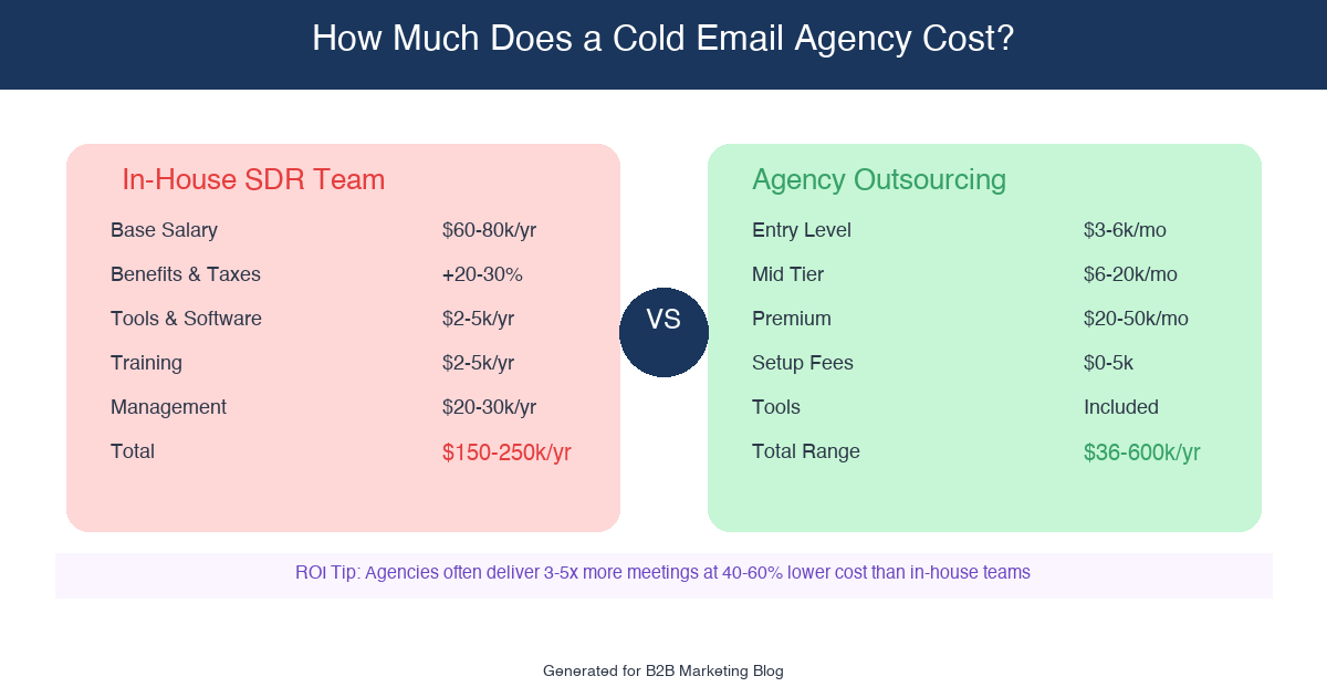 Cold Email Agency Cost vs In-House SDR
