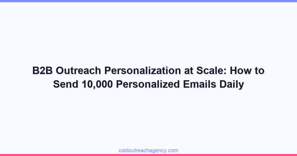 B2B Outreach Personalization at Scale: How to Send 10,000 Personalized Emails Daily