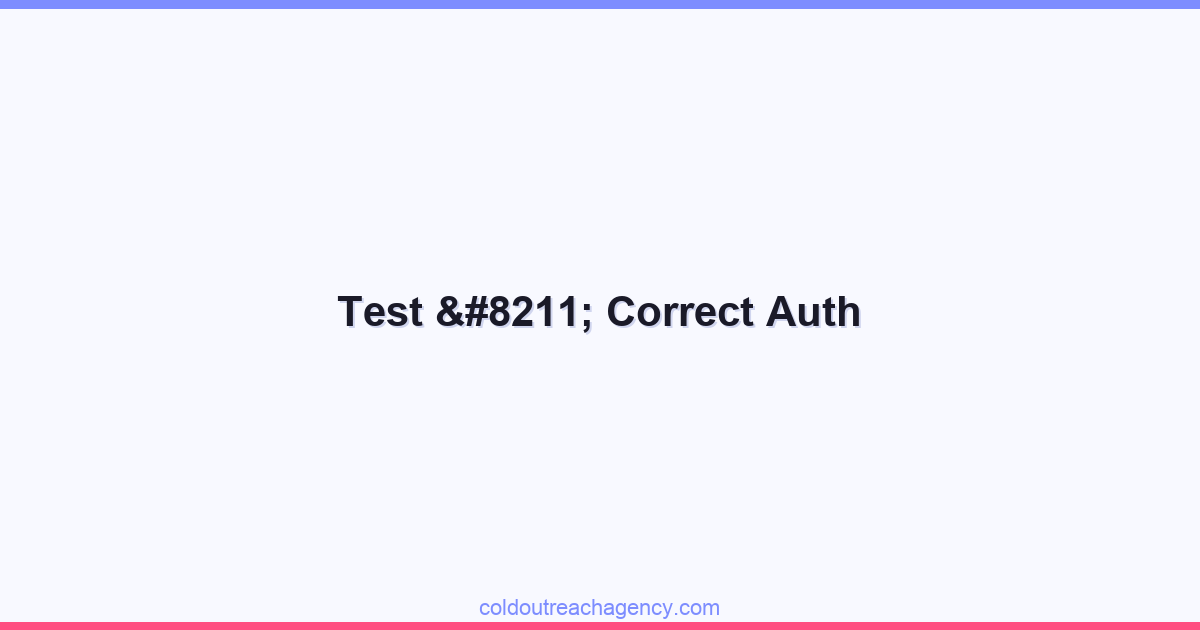 Test – Correct Auth