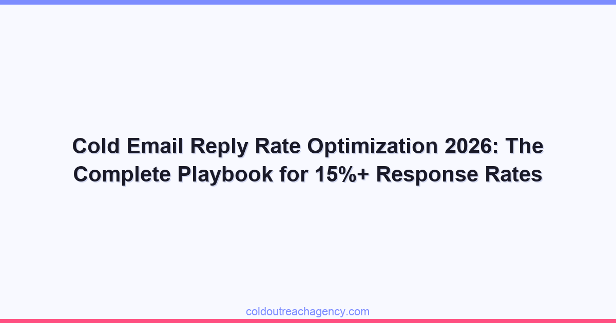 Cold Email Reply Rate Optimization 2026: The Complete Playbook for 15%+ Response Rates
