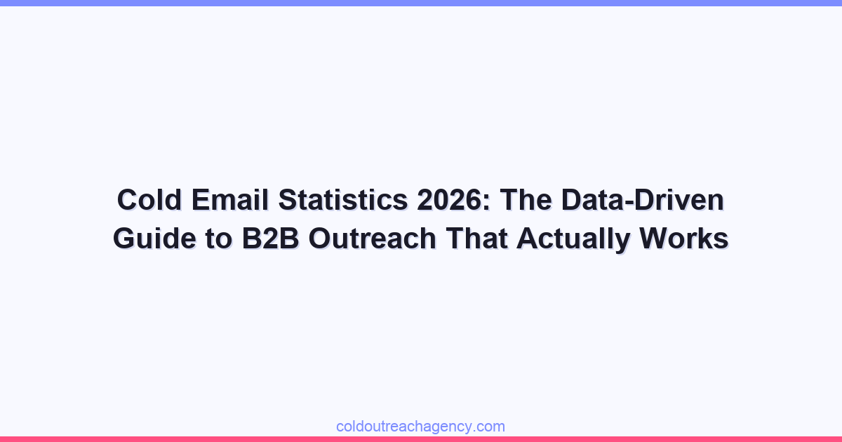Cold Email Statistics 2026: The Data-Driven Guide to B2B Outreach That Actually Works