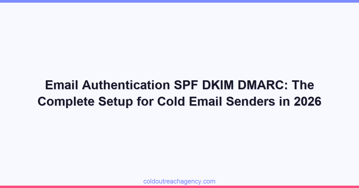Email Authentication SPF DKIM DMARC: The Complete Setup for Cold Email Senders in 2026