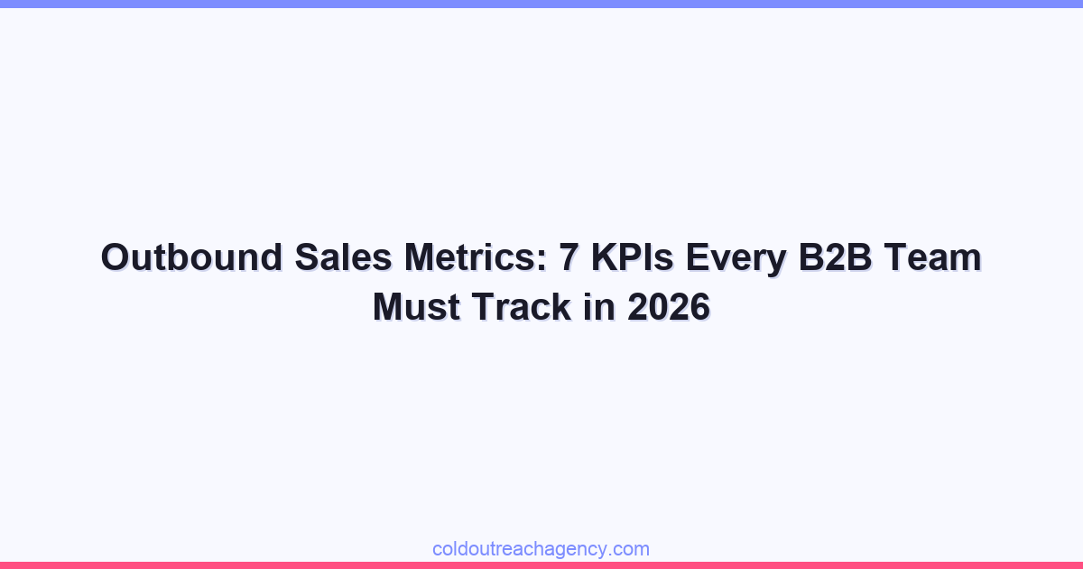 Outbound Sales Metrics: 7 KPIs Every B2B Team Must Track in 2026