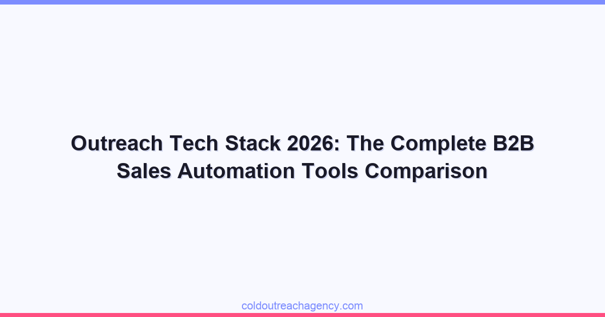 Outreach Tech Stack 2026: The Complete B2B Sales Automation Tools Comparison