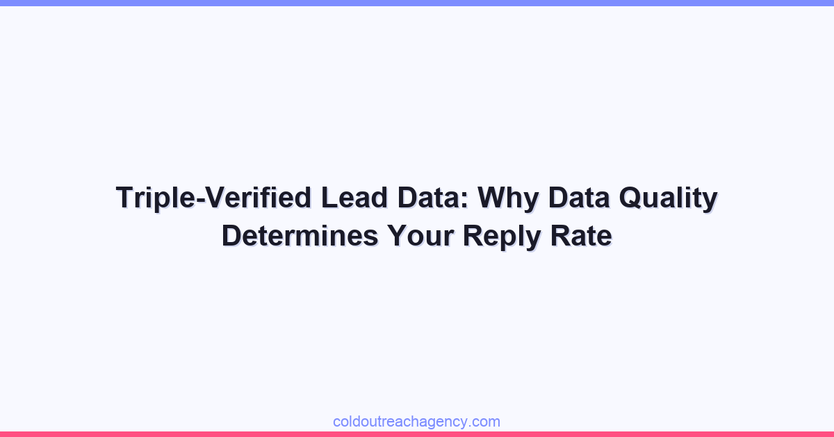 Triple-Verified Lead Data: Why Data Quality Determines Your Reply Rate