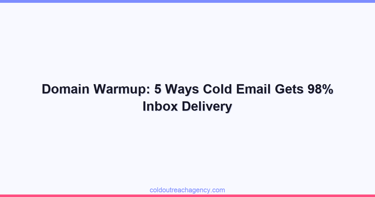 Domain Warmup: 5 Ways Cold Email Gets 98% Inbox Delivery